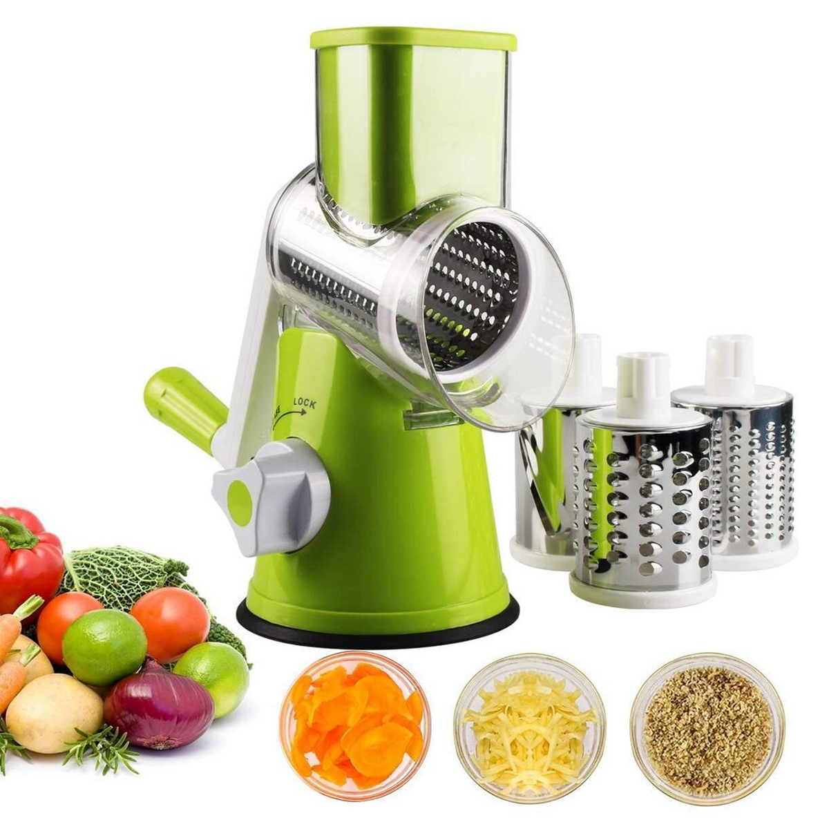 seaygift kitchen rotary tabletop drum grater