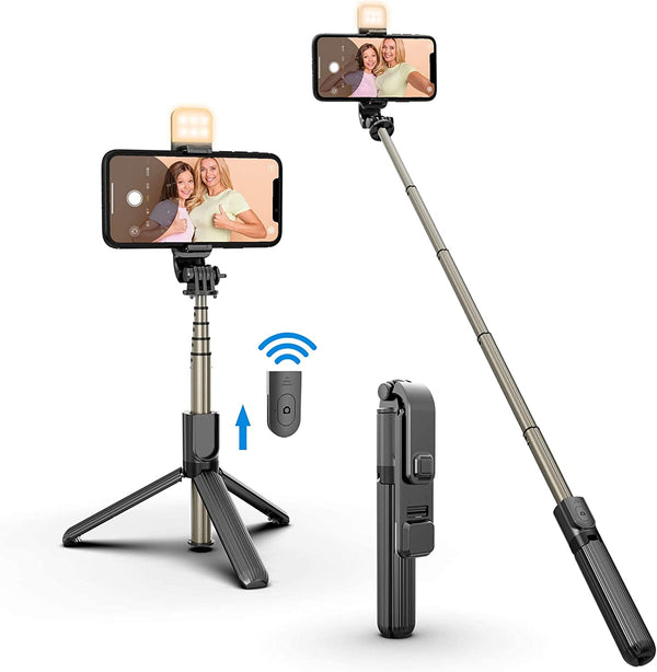 SELFIE STICK WITH TRIPOD & FLASH LIGHT
