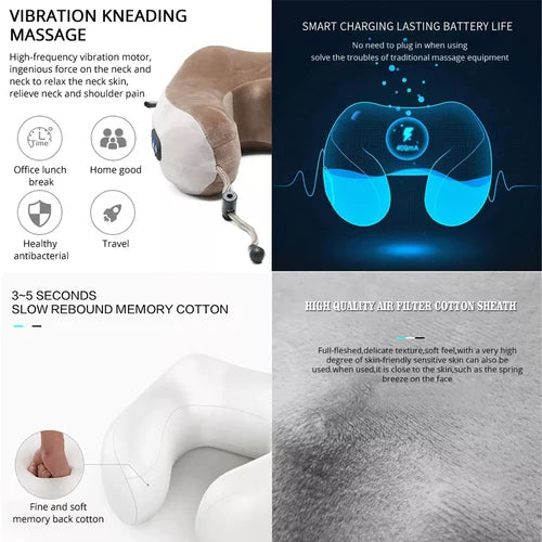 PORTABLE U-SHAPED NECK MASSAGE PILLOW