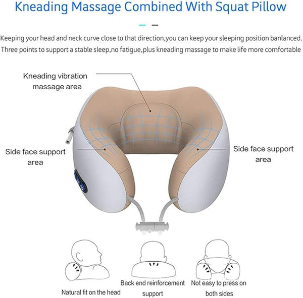 PORTABLE U-SHAPED NECK MASSAGE PILLOW