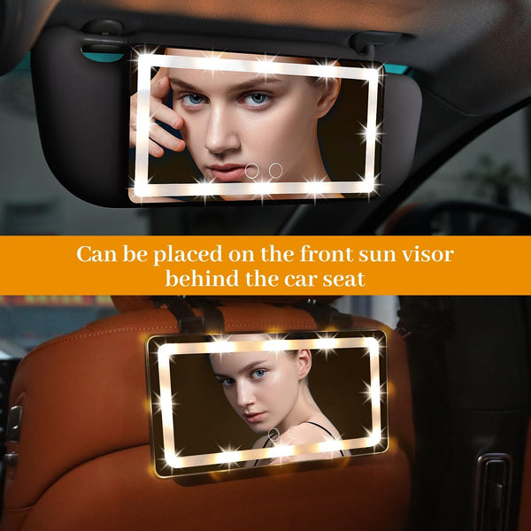 CAR VISOR VANITY MIRROR WITH LIGHTS