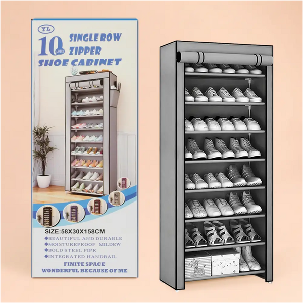 10 TIER ZIPPER SHOE RACK