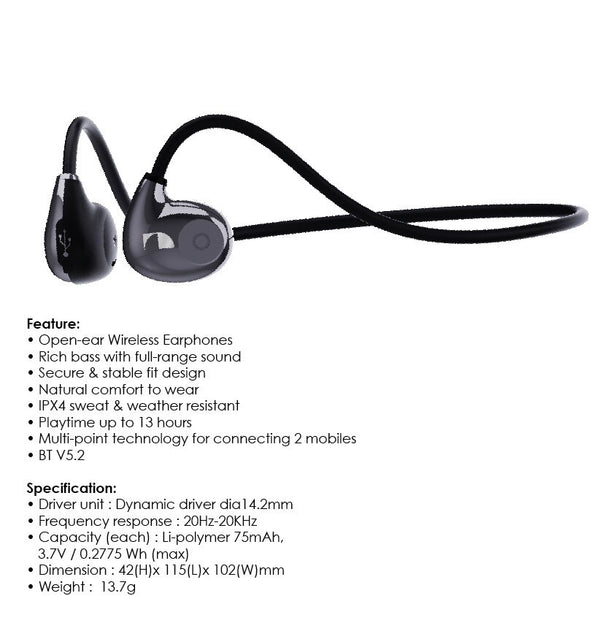 OPEN EAR AIR CONDUCTION HEADPHONES