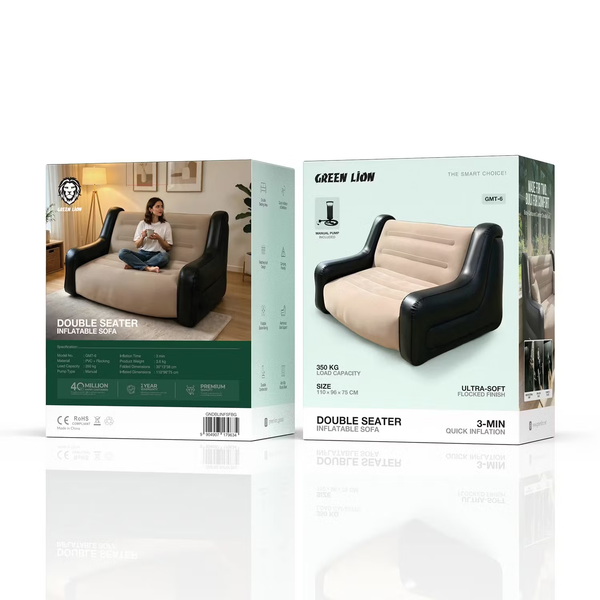 Single Seater Inflatable Sofa - Green Lion
