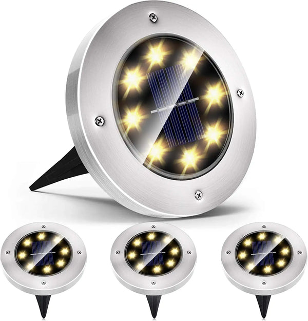 Solar Ground LED Light - 4 Pcs Pack