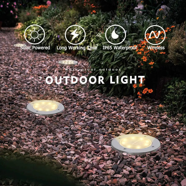 Solar Ground LED Light - 4 Pcs Pack